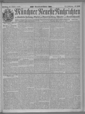 Münchner neueste Nachrichten Freitag 27. Oktober 1899