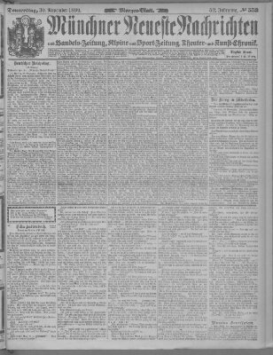 Münchner neueste Nachrichten Donnerstag 30. November 1899
