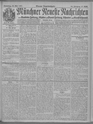 Münchner neueste Nachrichten Sonntag 28. Mai 1911