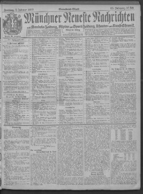 Münchner neueste Nachrichten Freitag 2. Februar 1912