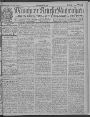 Münchner neueste Nachrichten Samstag 26. Juni 1909