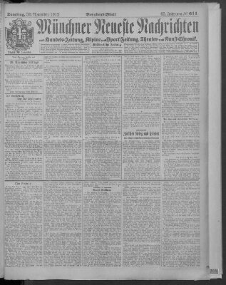 Münchner neueste Nachrichten Samstag 30. November 1912