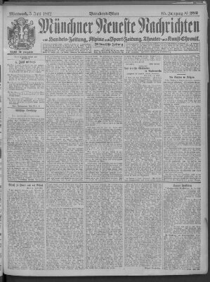 Münchner neueste Nachrichten Mittwoch 5. Juni 1912