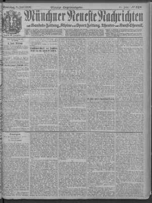 Münchner neueste Nachrichten Sonntag 5. Juli 1908