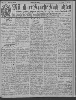 Münchner neueste Nachrichten Samstag 25. Juli 1908
