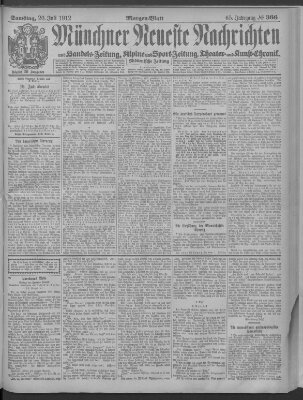 Münchner neueste Nachrichten Samstag 20. Juli 1912