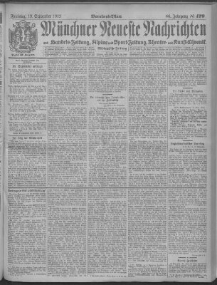 Münchner neueste Nachrichten Freitag 19. September 1913