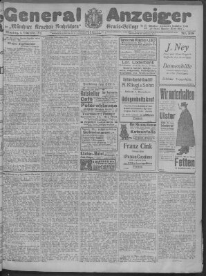 Münchner neueste Nachrichten Montag 6. November 1911