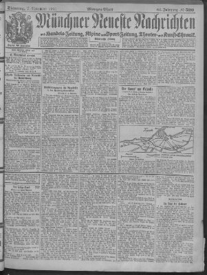 Münchner neueste Nachrichten Dienstag 7. November 1911