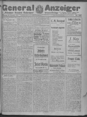 Münchner neueste Nachrichten Montag 20. November 1911