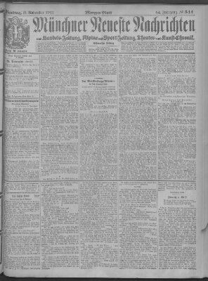 Münchner neueste Nachrichten Dienstag 21. November 1911