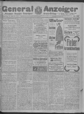 Münchner neueste Nachrichten Dienstag 28. November 1911