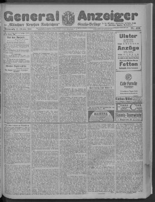 Münchner neueste Nachrichten Mittwoch 11. Oktober 1911