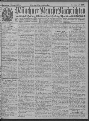 Münchner neueste Nachrichten Sonntag 2. August 1908