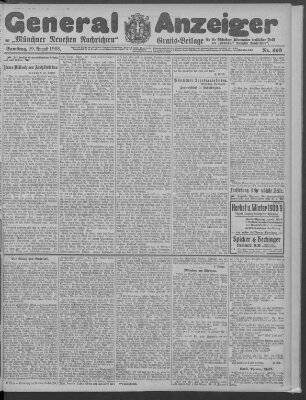 Münchner neueste Nachrichten Samstag 29. August 1908