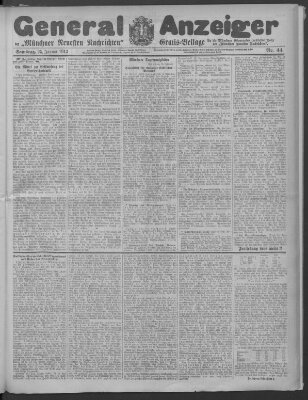 Münchner neueste Nachrichten Samstag 25. Januar 1913