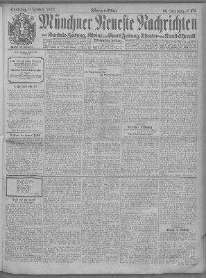 Münchner neueste Nachrichten Sonntag 9. Februar 1913