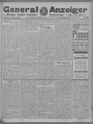 Münchner neueste Nachrichten Freitag 21. Februar 1913