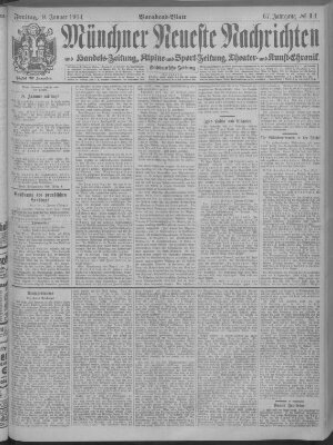 Münchner neueste Nachrichten Freitag 9. Januar 1914