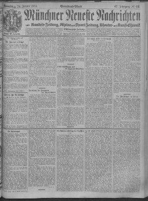 Münchner neueste Nachrichten Samstag 24. Januar 1914