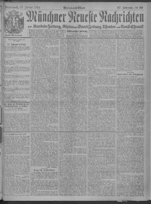 Münchner neueste Nachrichten Mittwoch 28. Januar 1914