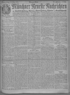 Münchner neueste Nachrichten Donnerstag 19. März 1914