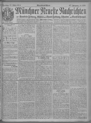Münchner neueste Nachrichten Freitag 27. März 1914