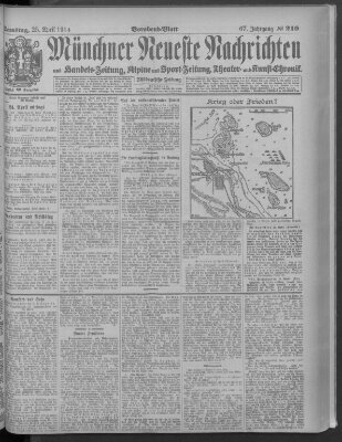 Münchner neueste Nachrichten Samstag 25. April 1914