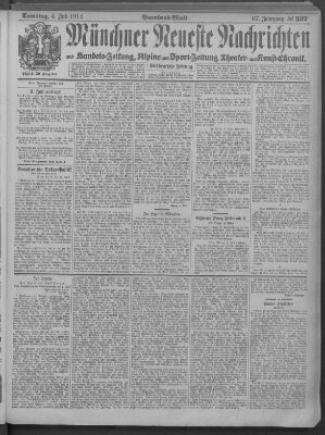 Münchner neueste Nachrichten Samstag 4. Juli 1914