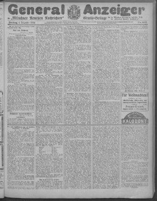 Münchner neueste Nachrichten Freitag 4. Dezember 1914