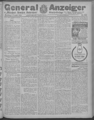 Münchner neueste Nachrichten Dienstag 8. Dezember 1914