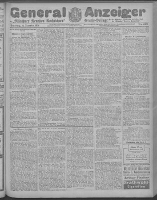 Münchner neueste Nachrichten Samstag 12. Dezember 1914