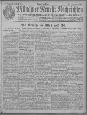 Münchner neueste Nachrichten Samstag 9. Januar 1915
