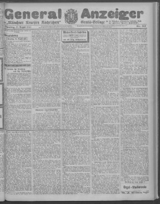 Münchner neueste Nachrichten Dienstag 17. August 1915