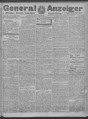 Münchner neueste Nachrichten Freitag 17. Dezember 1915