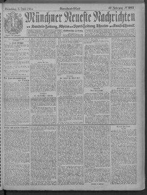 Münchner neueste Nachrichten Samstag 6. Juni 1914