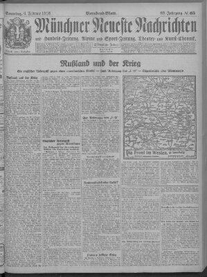 Münchner neueste Nachrichten Sonntag 6. Februar 1916