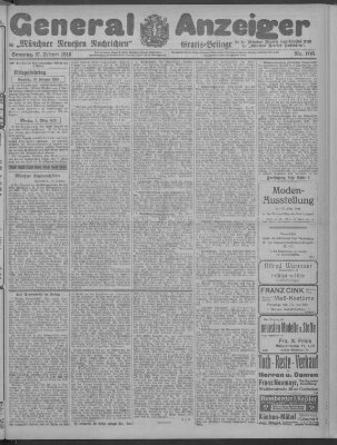 Münchner neueste Nachrichten Sonntag 27. Februar 1916