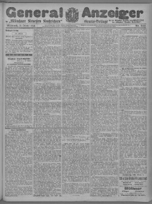 Münchner neueste Nachrichten Mittwoch 25. Oktober 1916