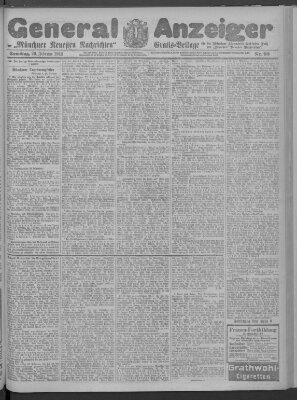 Münchner neueste Nachrichten Samstag 20. Februar 1915