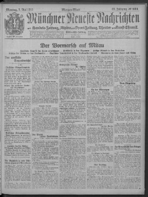 Münchner neueste Nachrichten Montag 3. Mai 1915