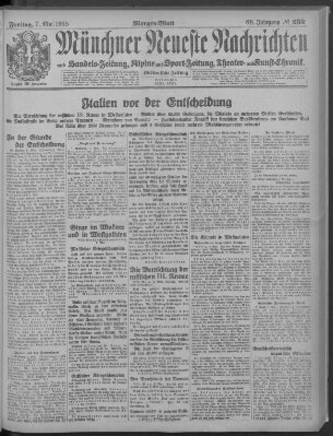 Münchner neueste Nachrichten Freitag 7. Mai 1915