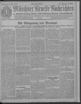 Münchner neueste Nachrichten Sonntag 30. Mai 1915