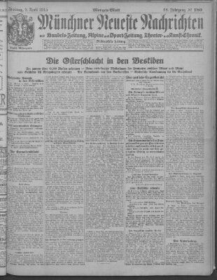 Münchner neueste Nachrichten Freitag 9. April 1915
