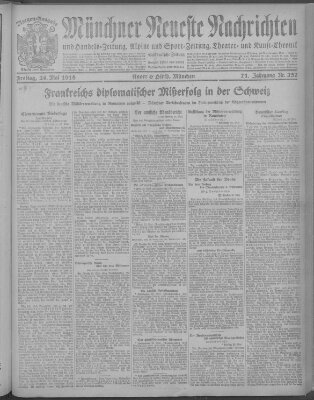 Münchner neueste Nachrichten Freitag 24. Mai 1918
