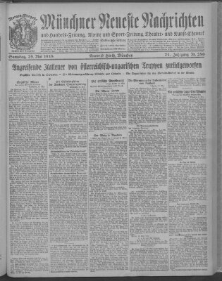 Münchner neueste Nachrichten Samstag 25. Mai 1918