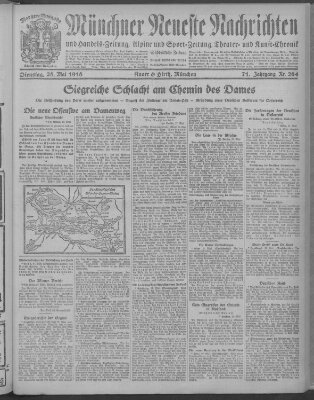 Münchner neueste Nachrichten Dienstag 28. Mai 1918