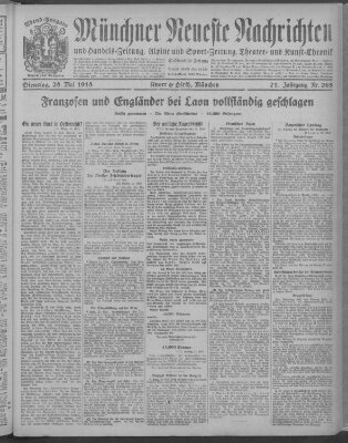 Münchner neueste Nachrichten Dienstag 28. Mai 1918