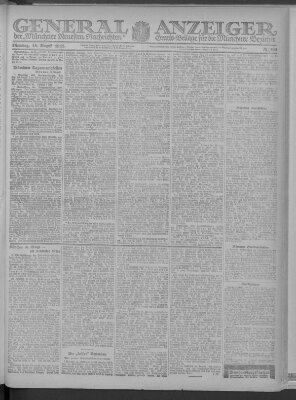 Münchner neueste Nachrichten Dienstag 13. August 1918