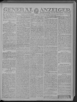 Münchner neueste Nachrichten Dienstag 20. August 1918